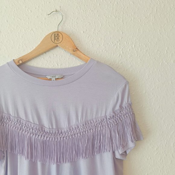 Lilac Next Tassel T Shirt Top Size 16 - Picture 2 of 4